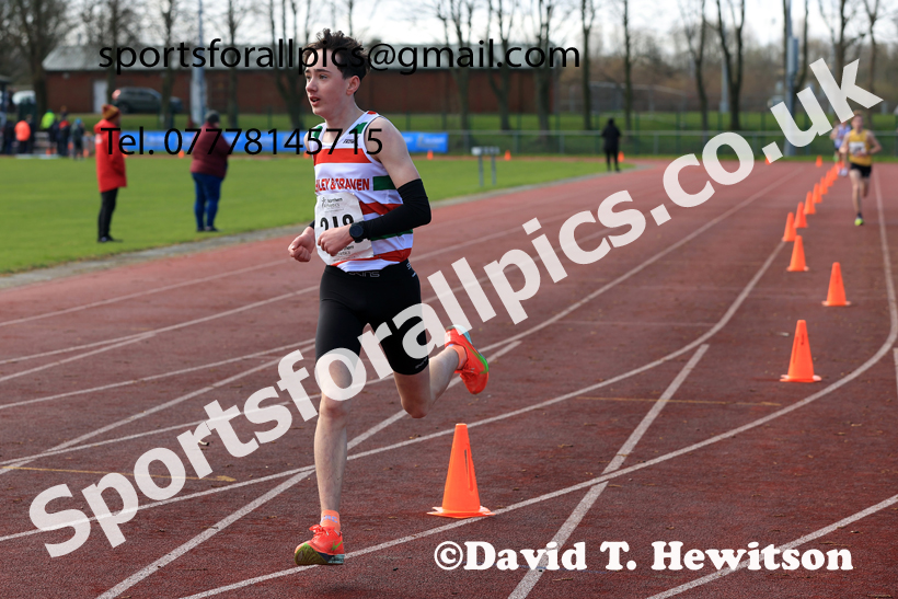 Boys Under-15s Young Athletes 5k, 2026 Northern Mens 12 and Womens 6 Stage Road Relays and Young Athletes 5k, Sheepmount Stadium, Carlisle. Photo: David T. Hewitson/Sports for All Pics